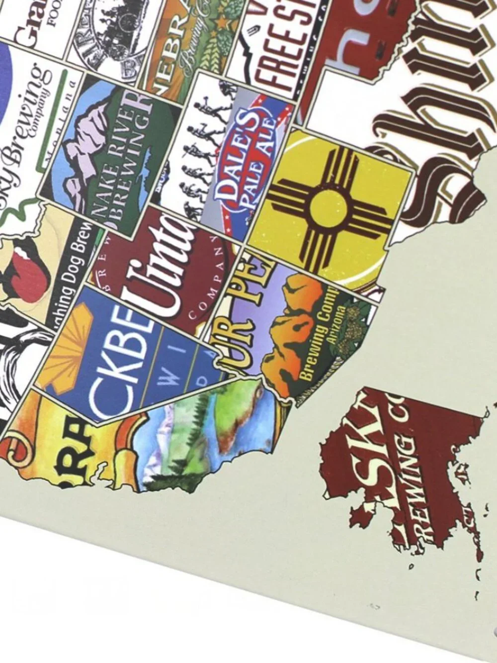 ARTCLUB American Craft Beer Week Beer States Map Plaque Metal Tin Sign Wall Deco